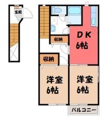 宇都宮駅 徒歩80分 2階の物件間取画像